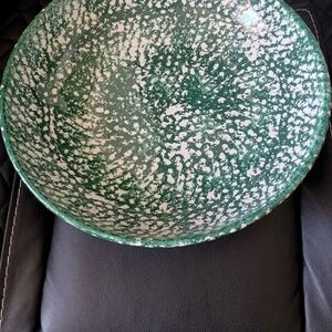 Roma Green and White Speckled Ceramic Bowl